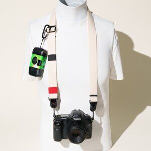 Camera Strap Adjustable Off-White/Cream Heavy-Duty Cotton w/Peak Design Anchors